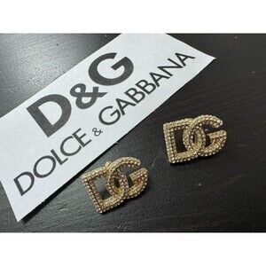 Dolce & Gabbana Signature DG Glass Paved Crystals Stud Earrings
